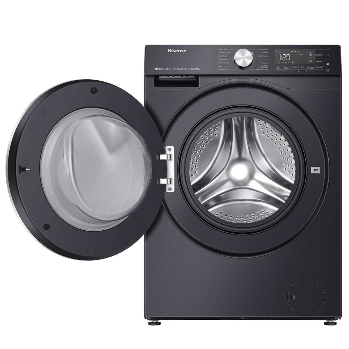 Hisense WD5S1045BB 10.5/6kg, Washer Dryer, D Rated in Black