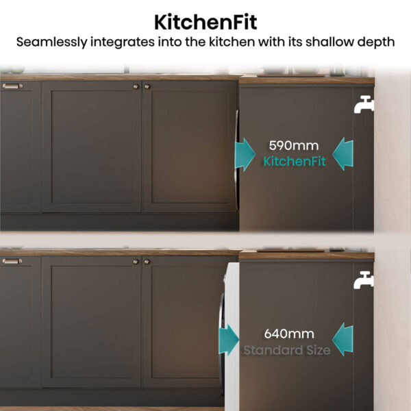 Hisense KitchenFit 5i Series WD5I1245BWR, 12kg/ 8kg Washer Dryer, D Rated in White