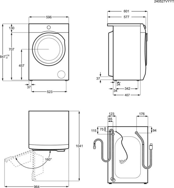 AEG LFR62844B 8kg 1400 Spin Freestanding Washing Machine White