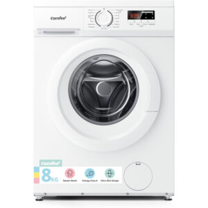 Comfee CFE12EW80/W-UK 8kg 1400rpm Slim 48cm Freestanding Washing Machine, Steam Wash, Inverter Motor, White