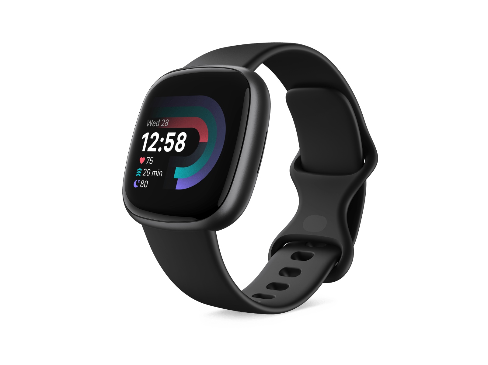Fitbit Versa 4 Smartwatch 40.5mm Bluetooth Black/Graphite Aluminium – Built-in GPS, 6+ Day Battery
