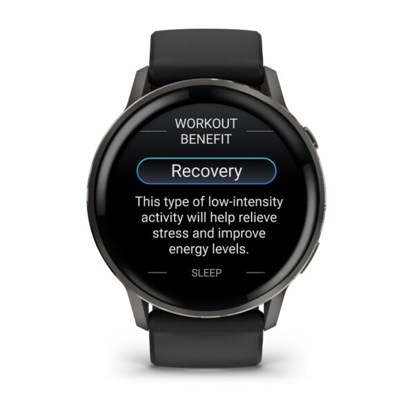 Garmin Venu 4 GPS Smartwatch 45mm Bluetooth Slate with Black Band – 1.4" AMOLED, ECG, LED Flashlight