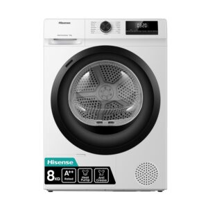 Hisense 1Q Series DH1Q802BW2 8kg Heat Pump Tumble Dryer, A++ Energy Rating, 16 Programmes, White