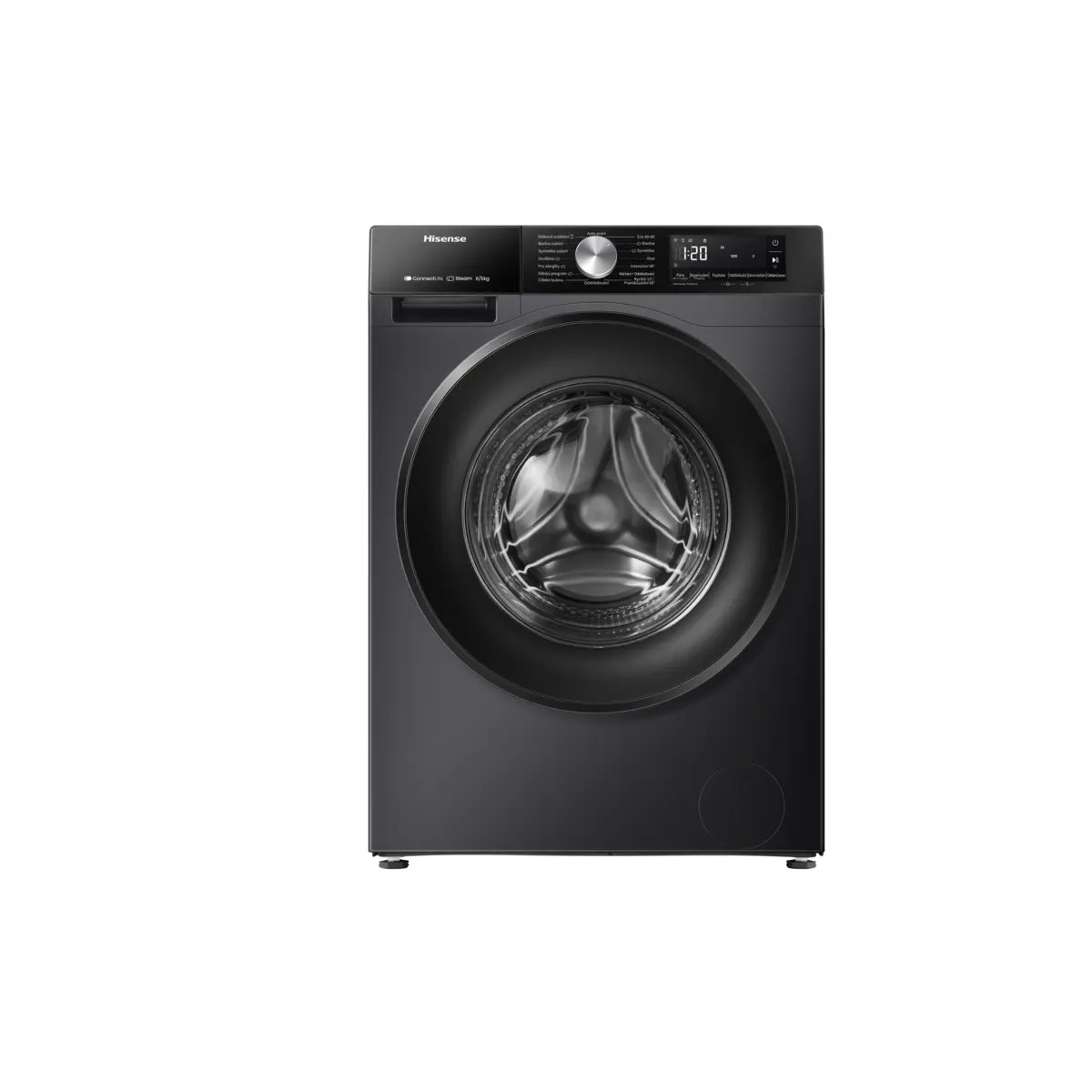 Hisense 3S Series WD3S8043BB3 8kg/5kg 1400 Spin Washer Dryer, Wi-Fi, Steam – Black