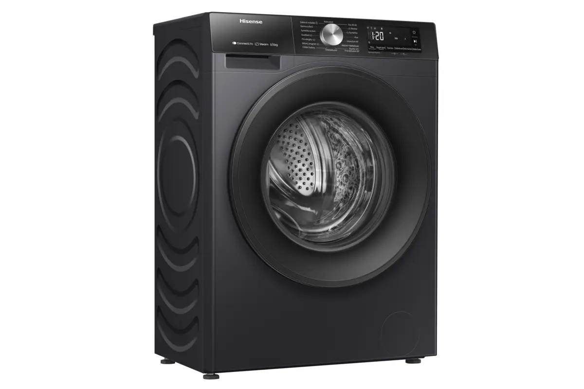 Hisense 3S Series WD3S8043BB3 8kg/5kg 1400 Spin Washer Dryer, Wi-Fi, Steam – Black