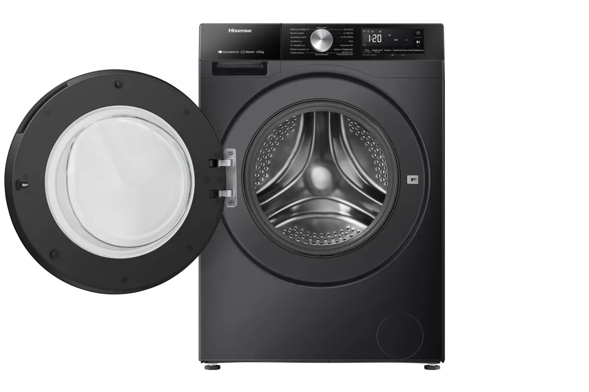 Hisense 3S Series WD3S8043BB3 8kg/5kg 1400 Spin Washer Dryer, Wi-Fi, Steam – Black