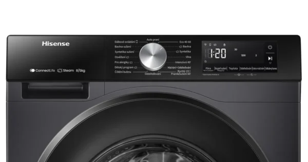 Hisense 3S Series WD3S8043BB3 8kg/5kg 1400 Spin Washer Dryer, Wi-Fi, Steam – Black