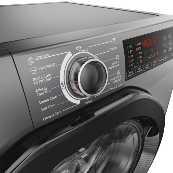 Hoover H-WASH 350 H3WPS4106TAMBR80 10kg 1400 Spin Washing Machine, Wi-Fi, Steam – Graphite