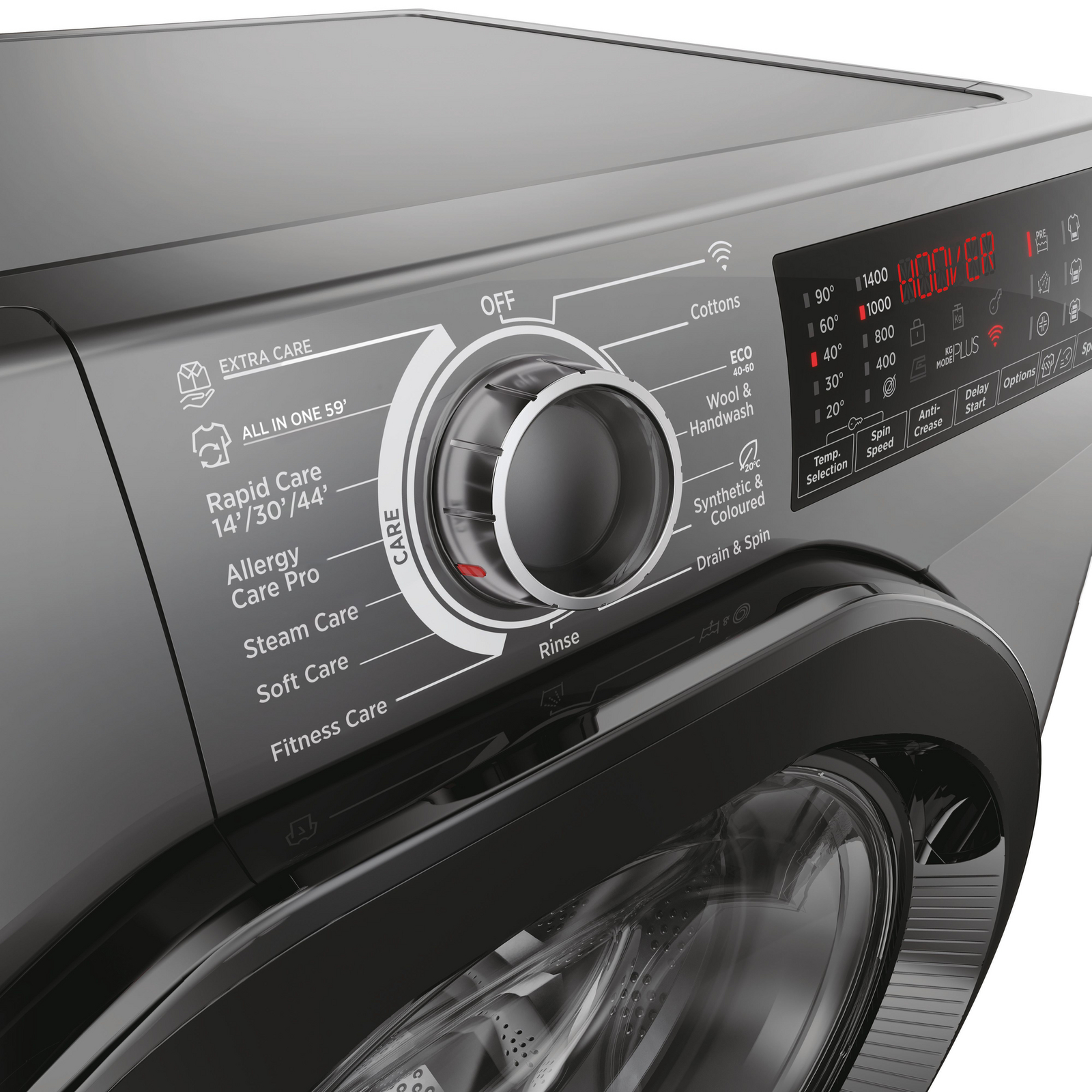 Hoover H-WASH 350 H3WPS4106TAMBR80 10kg 1400 Spin Washing Machine, Wi-Fi, Steam – Graphite