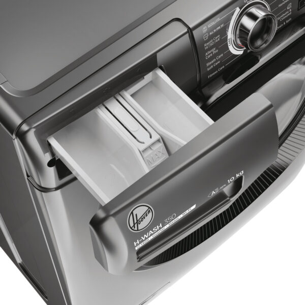Hoover H-WASH 350 H3WPS4106TAMBR80 10kg 1400 Spin Washing Machine, Wi-Fi, Steam – Graphite