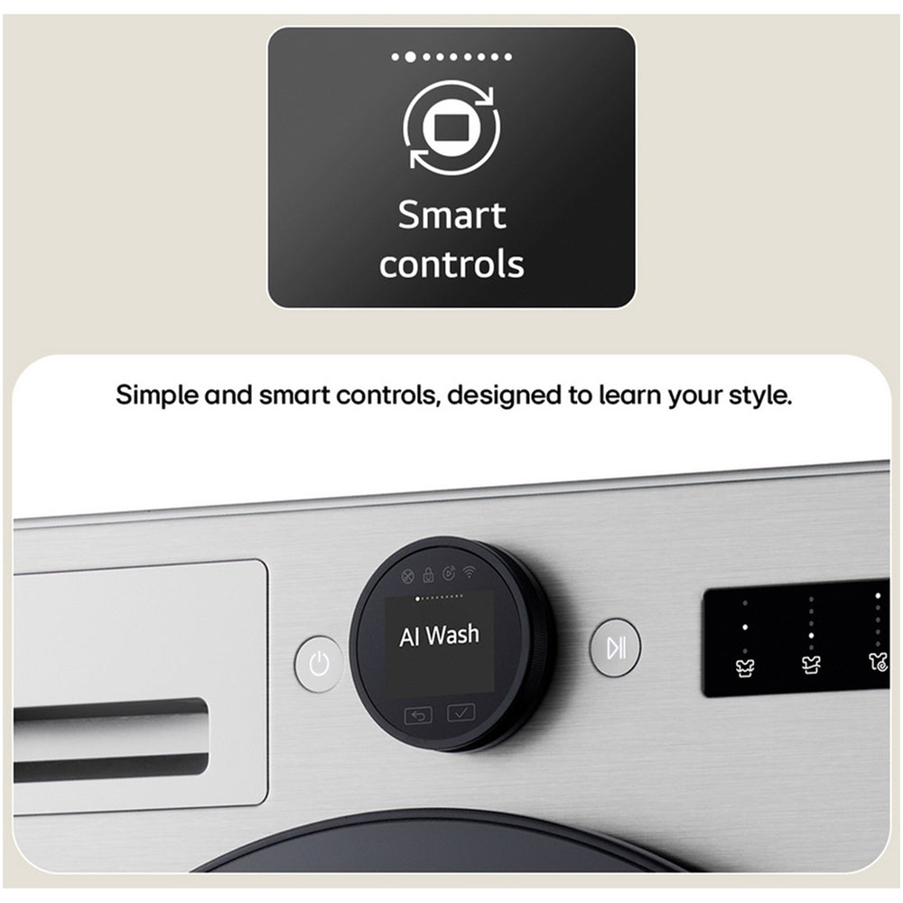 LG F4X7009TWB 9kg 1400 Spin AI Direct Drive Freestanding Washing Machine White
