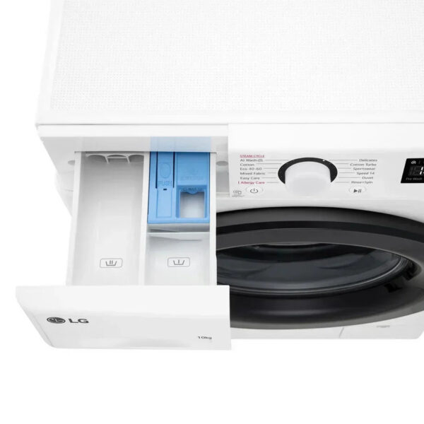 LG F4Y510WBLN1 Washing Machine Front Load 10 kg 1400 Spin White - Clearance