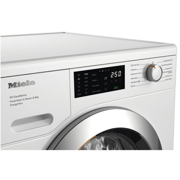 Miele WEE385 WCS 8kg 1400 Spin Power Wash & Steam Washing Machine Lotus White