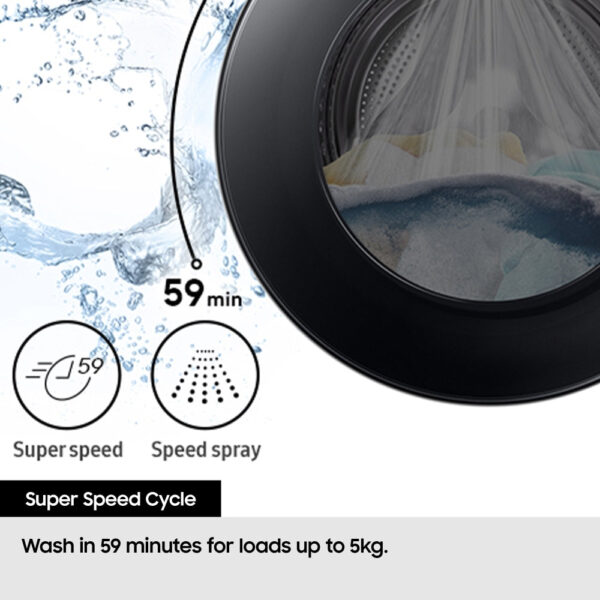 Samsung WW11DG6B25LBU1 11kg 1400 Spin Washing Machine Black - A Rated