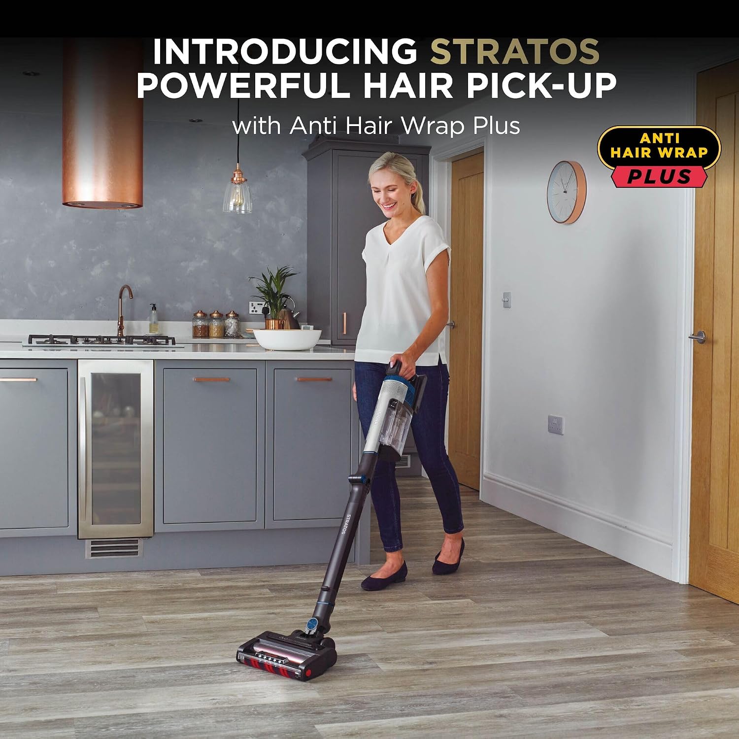 Shark Stratos Pet Pro Cordless Stick Vacuum IZ402UKTSB, Anti Hair Wrap Plus, Clean Sense IQ, Up to 60 Min