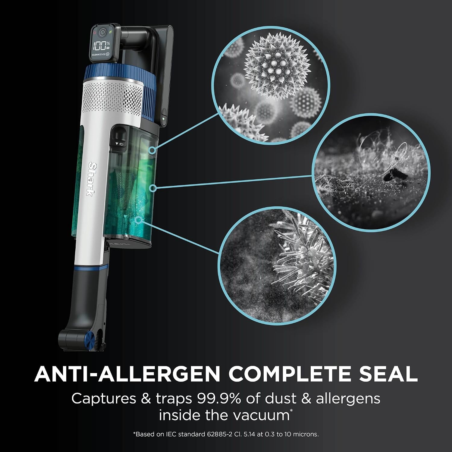 Shark Stratos Pet Pro Cordless Stick Vacuum IZ402UKTSB, Anti Hair Wrap Plus, Clean Sense IQ, Up to 60 Min
